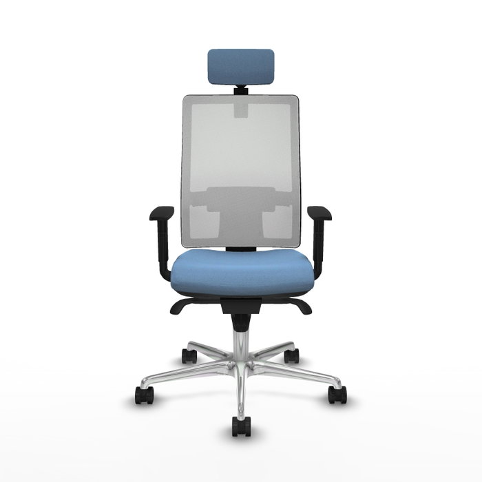 PIQUERAS Y CRESPO Silla de oficina Horna Azul cielo con malla Blanca