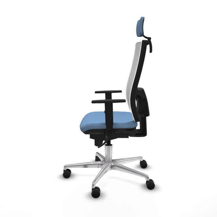 PIQUERAS Y CRESPO Silla de oficina Horna Azul cielo con malla Blanca