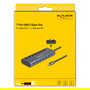 DeLOCK Hub USB-C 63410 con 7 Puertos USB 5 Gbps (6 Datos + 1 Datos/PD 20W), Metal Azul