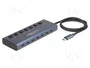 DeLOCK Hub USB con 7 puertos Type-C de 5 Gbps, Azul, 63410