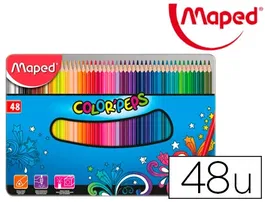 Maped Lápices de Colores Triangulares Color Peps Caja Metálica 48 Unidades Mina 2.9mm