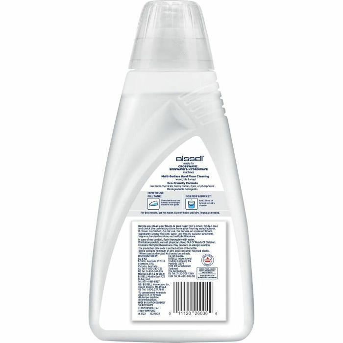Bissell Limpiador de pisos con fórmula Natural para B3122 Crosswave - 1L, Especial Mascotas, Limpieza Multisuperficie