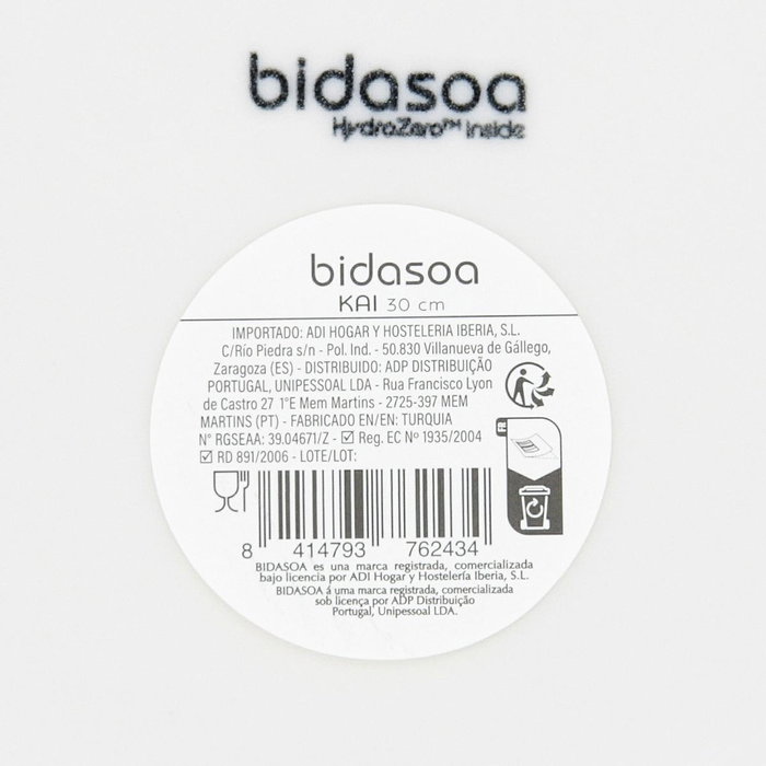 Bidasoa Plato Pizza Porcelana Kai Hydrozero 30 cm Blanco