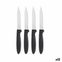 Set de Cuchillos Kinvara Negro Plateado Acero Inoxidable Plástico 19,5 x 2 x 1 cm 12,5 x 26,5 x 1 cm (12 Unidades)