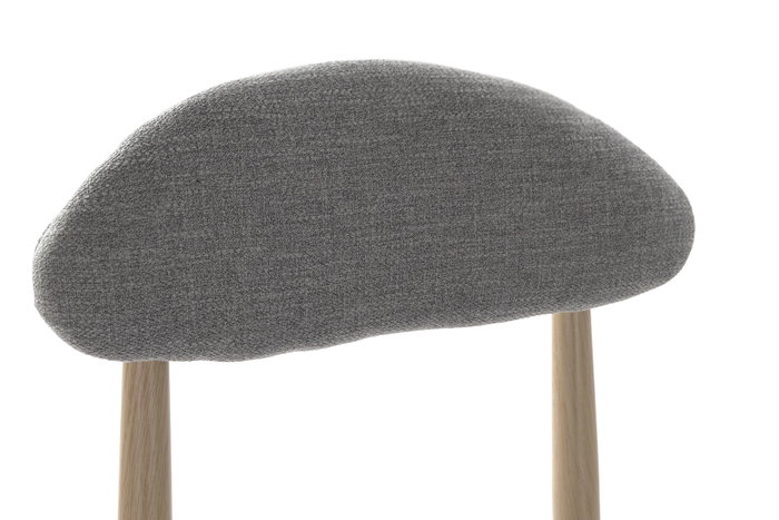 DKD Home Decor Taburete Gris Claro con Asiento de Poliéster y Estructura de Metal