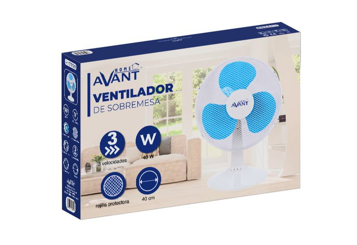 AVANT Ventilador de Sobremesa 40W, 40cm (16"), Negro