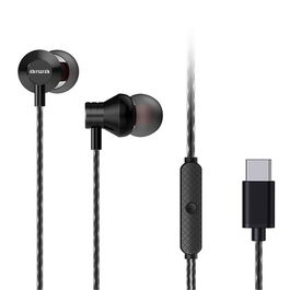 Aiwa ESTM-50USB-C Bk Auriculares USB Tipo C Alámbricos para Llamadas y Música, Color Negro