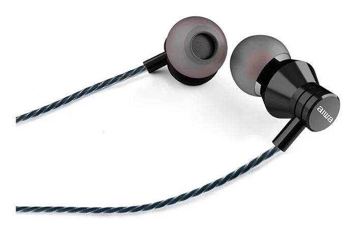 Aiwa ESTM-50USB-C Auriculares Intrauditivos con Micrófono, Alámbricos, Conexión USB Tipo-C, Color Negro, para Llamadas y Música