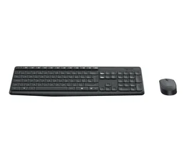 Logitech MK235 Teclado y Ratón Inalámbricos RF, AZERTY Francés, Teclado Completo 100% Gris con Receptor Nano USB - Número de Pieza: 920-007907