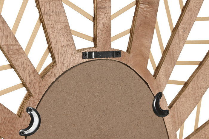 DKD Home Decor Espejo de Ratán con Hojas, 60x2x67 cm, Marrón Natural