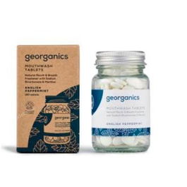 GEORGANICS Enjuage Bucal Menta 180 Pastillas COSMOS Natural Vegano Refrescante
