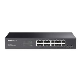 Mercusys MS116GS Switch No Gestionable de 16 Puertos Gigabit Ethernet (10/100/1000 Mbps) para Oficina o Hogar, Diseño Fanless y Montaje en Rack