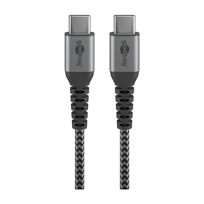 Goobay Cable USB-C a USB-C 49301, 0,5 m, Gris y Negro Goobay Cable USB-C a USB-C 49301, 0,5 m, Gris y Negro