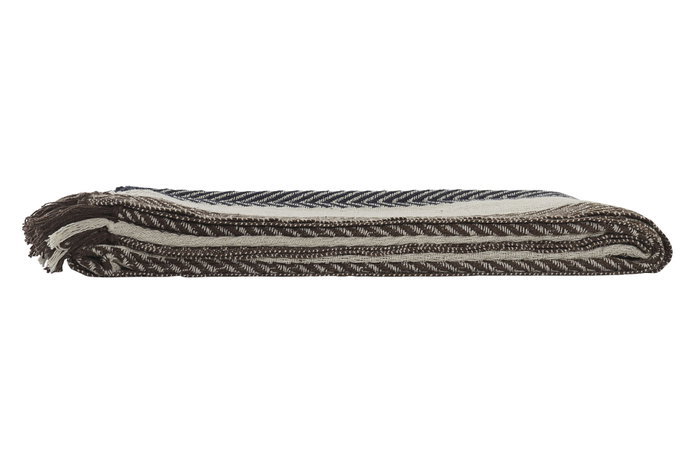 DKD Home Decor Manta Alpina Multicolor 170 x 130 cm Algodón Poliéster Rayas (4 Unidades)