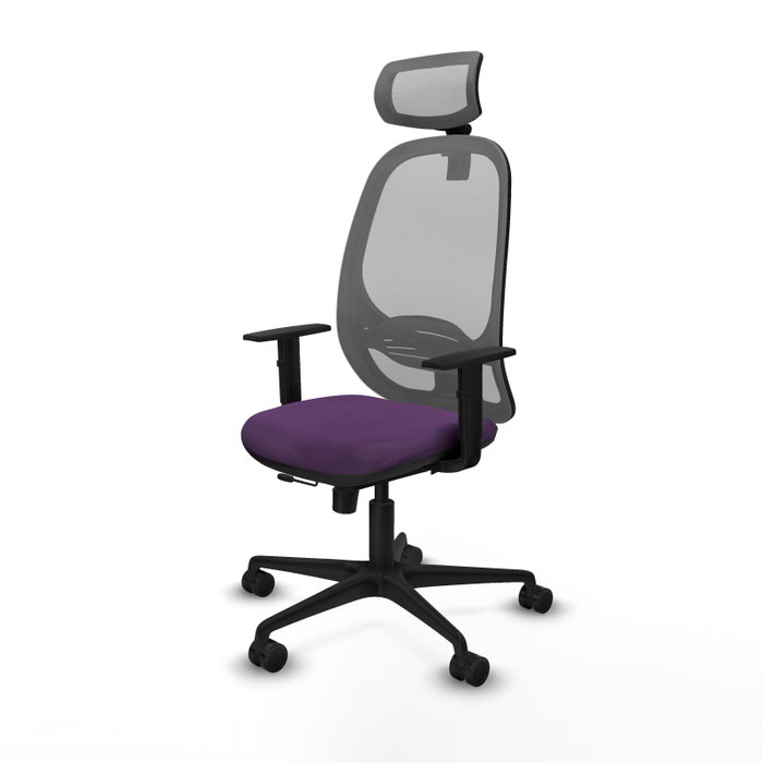 PIQUERAS Y CRESPO Silla de oficina Cilanco con mecanismo Sincro/Traslack, Morado y Gris