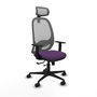 PIQUERAS Y CRESPO Silla de oficina Cilanco con mecanismo Sincro/Traslack, Morado y Gris