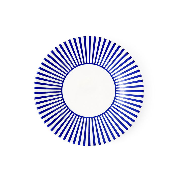 Spode Steccato Plato de Postre o Ensalada Azul Cobalto 17,75 cm (4 Unidades), Apto para Microondas, Lavavajillas y Horno, Fabricado en Inglaterra