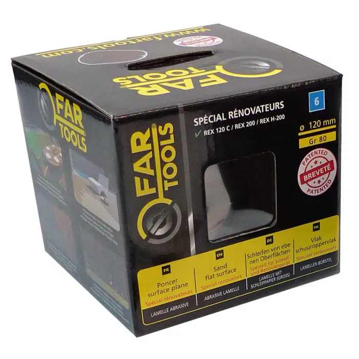 Fartools Cepillo de Aleta para Renovador Ø 120 mm Diámetro 20 mm para Lijado de Superficies Planas