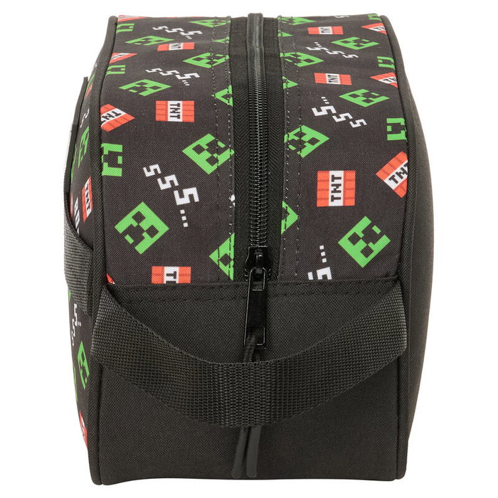 SAFTA Neceser Minecraft adaptable 26x12x15cm. Adaptable a Carro Portamochilas. Asa de mano.
