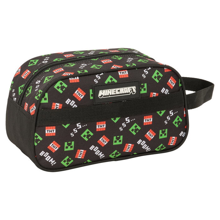 SAFTA Neceser Minecraft adaptable 26x12x15cm. Adaptable a Carro Portamochilas. Asa de mano.