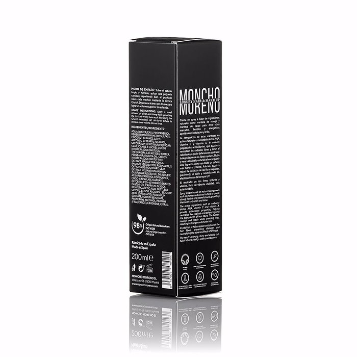 Moncho Moreno CURL ME NOW Spray Definidor de Rizos 200 ml - Con Manteca de Mango, Cacao y 98% Ingredientes Naturales - Para Rizos Definidos, Flexibles e Hidratados