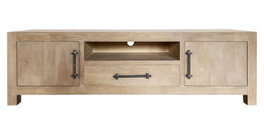 DKD Home Decor Mueble TV Romantico Chuang rome 160 x 46.5 x 40 cm Madera de Hevea Metal