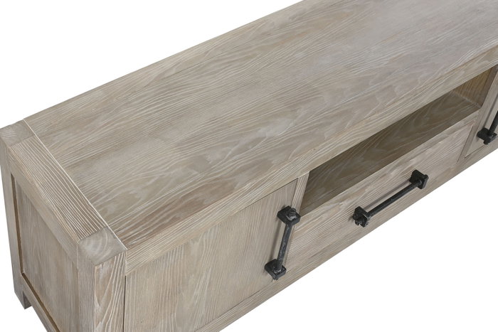 DKD Home Decor Mueble TV Romantico Chuang rome 160 x 46.5 x 40 cm Madera de Hevea Metal