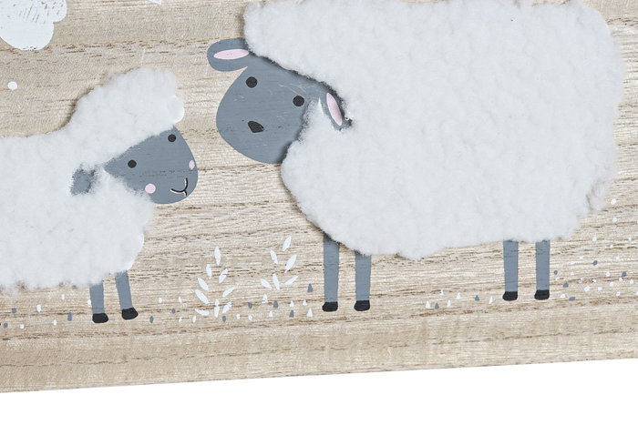 DKD Home Decor Marco de Fotos Oveja Natural y Blanco 36x26x2 cm