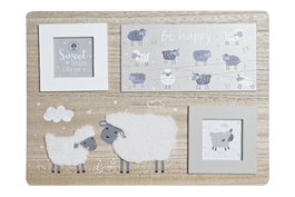DKD Home Decor Marco de Fotos Oveja Natural y Blanco 36x26x2 cm
