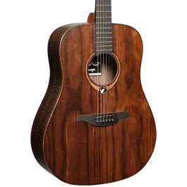 LAG Guitarra Acústica Dreadnought Sauvage - Tapa Sólida Brankowood, Fondo y Aros Eucalipto Ahumado, Acabado Satinado