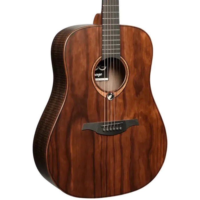 LAG Guitarra Acústica Dreadnought Sauvage - Tapa Sólida Brankowood, Fondo y Aros Eucalipto Ahumado, Acabado Satinado LAG Guitarra Acústica Dreadnought Sauvage - Tapa Sólida Brankowood, Fondo y Aros Eucalipto Ahumado, Acabado Satinado