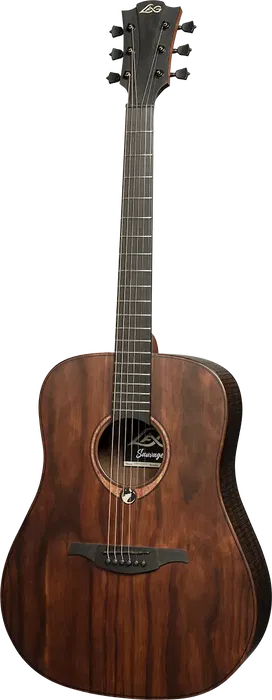 LAG Guitarra Acústica Dreadnought Sauvage - Tapa Sólida Brankowood, Fondo y Aros Eucalipto Ahumado, Acabado Satinado LAG Guitarra Acústica Dreadnought Sauvage - Tapa Sólida Brankowood, Fondo y Aros Eucalipto Ahumado, Acabado Satinado