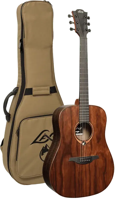 LAG Guitarra Acústica Dreadnought Sauvage - Tapa Sólida Brankowood, Fondo y Aros Eucalipto Ahumado, Acabado Satinado LAG Guitarra Acústica Dreadnought Sauvage - Tapa Sólida Brankowood, Fondo y Aros Eucalipto Ahumado, Acabado Satinado