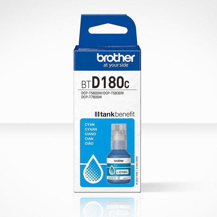 Brother BTD180C Botella de Tinta Cian, 5000 Páginas, para Sistema de Tanque de Tinta, Consumible Original Brother BTD180C Botella de Tinta Cian, 5000 Páginas, para Sistema de Tanque de Tinta, Consumible Original