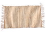 Giftdecor Alfombra Natural Doble Raya Blanco y Natural 60 x 90 cm Yute y Algodón (Set de 12)