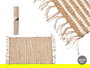 Giftdecor Alfombra Natural Doble Raya Blanco y Natural 60 x 90 cm Yute y Algodón (Set de 12)