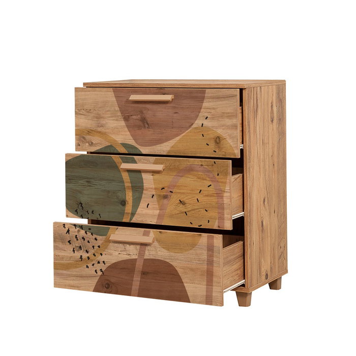 Hanah Home Leva Gravis Form Cómoda, Tablero de Partículas Melamina 100%, 80x95x43 cm, Pino Atlántico Hanah Home Leva Gravis Form Cómoda, Tablero de Partículas Melamina 100%, 80x95x43 cm, Pino Atlántico