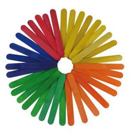 Palillos Planos Fixo Kids Madera Colores 15 Cm. Pack De 50