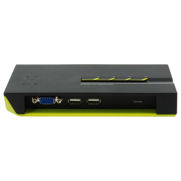 Level One Switch KVM 4-Fach VGA + 2xUSB, Resolución 2048 x 1536 Pixeles, Negro/Verde
