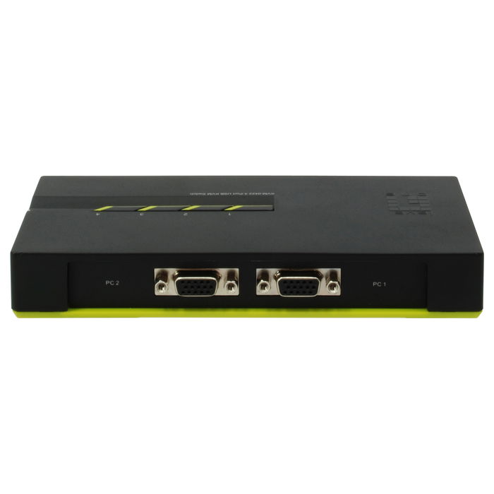 Level One Switch KVM 4-Fach VGA + 2xUSB, Resolución 2048 x 1536 Pixeles, Negro/Verde