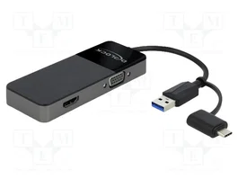 DeLOCK 64085 Adaptador USB 3.2 Gen 1 a 4K HDMI + VGA con función Splitter