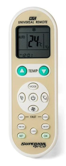 Superior Mando a distancia IR inalámbrico para Aire Acondicionado, Universal, Crema Superior Mando a distancia IR inalámbrico para Aire Acondicionado, Universal, Crema