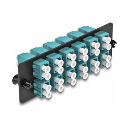 DeLOCK LWL Adapter Panel LC Duplex OM4 12 Port aqua