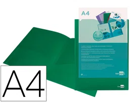 Carpeta Liderpapel 45683 Dossier Dos Bolsas Canguro Polipropileno DIN A4 Verde 10x305x235 mm