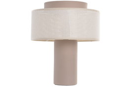 DKD Home Decor Lámpara de sobremesa de cerámica y poliéster Terracota 30x30x36 cm