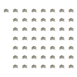 Emuca Lote de 50 escuadras de unión para muebles, 20.5x20.7mm, 2 agujeros, Zamak, Niquelado