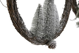 DKD Home Decor Corona Navidad Tradicional Mimbre Piña Natural 46 x 46 x 7 cm (2 Unidades)