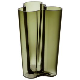 Iittala Alvar Aalto Jarrón Verde Musgo Cristal Soplado (2 Unidades) Altura 25,1 cm