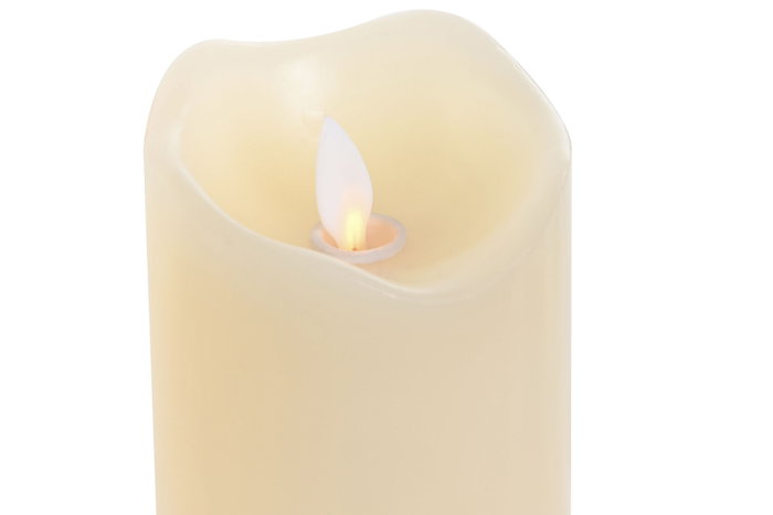 DKD Home Decor Vela LED de Cera Parafina Crema 7,5x7,5x15 cm (Pack de 16)