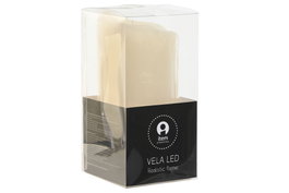 DKD Home Decor Vela LED de Cera Parafina Crema 7,5x7,5x15 cm (Pack de 16)